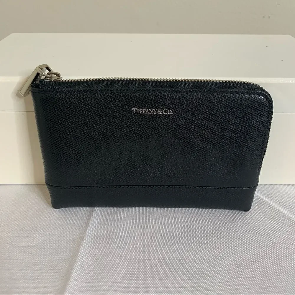 Tiffany & Co. Leather zip around pouch - Black New
